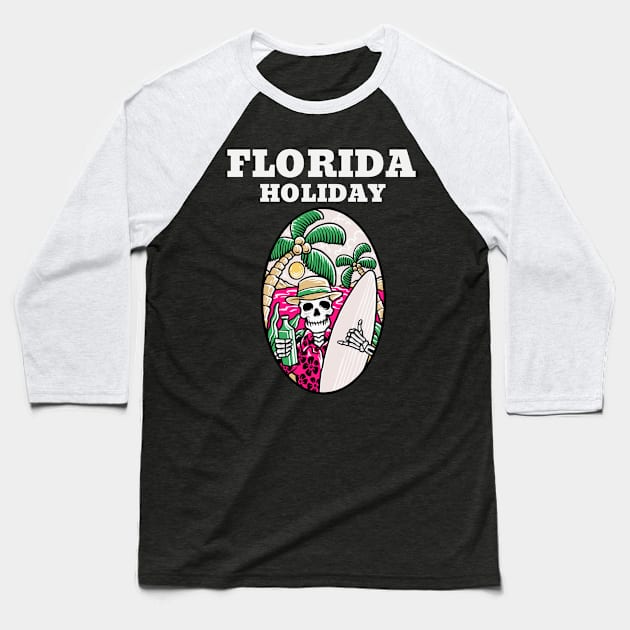 Florida Beaches Baseball T-Shirt by Screamingcat